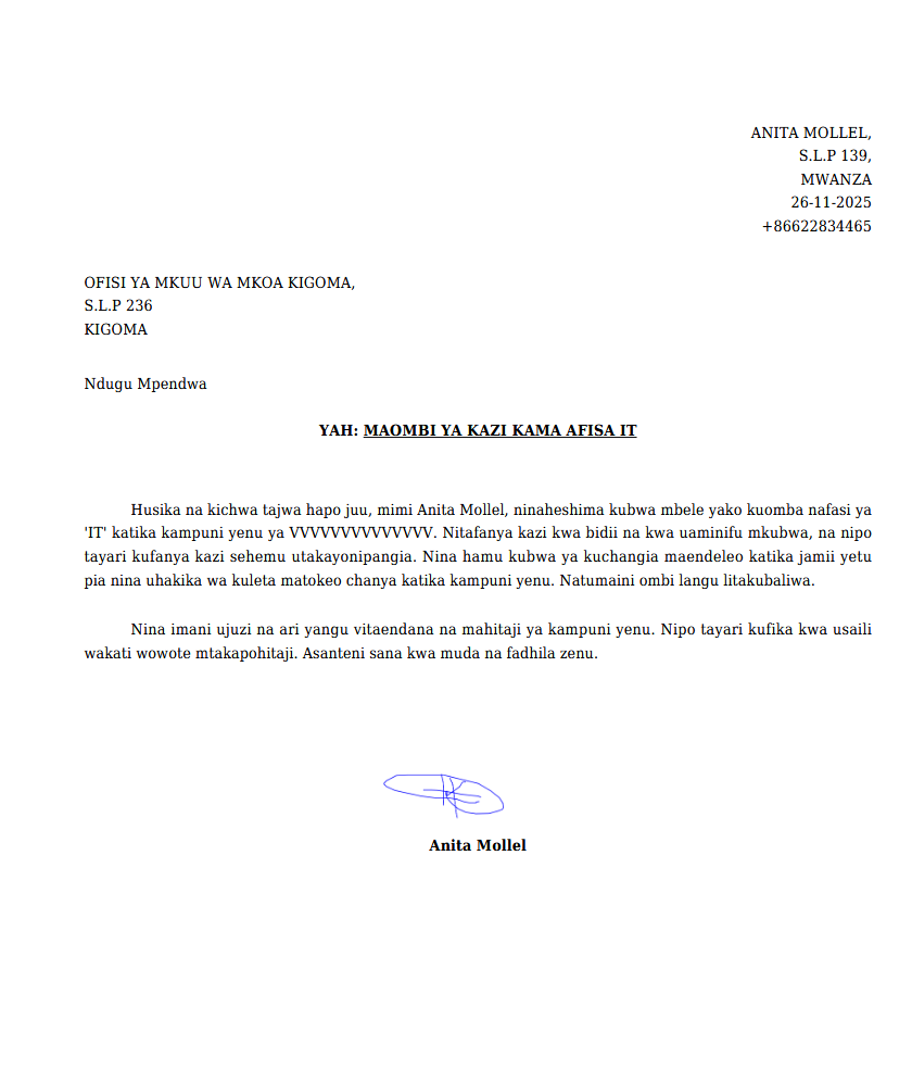 Cover letter
